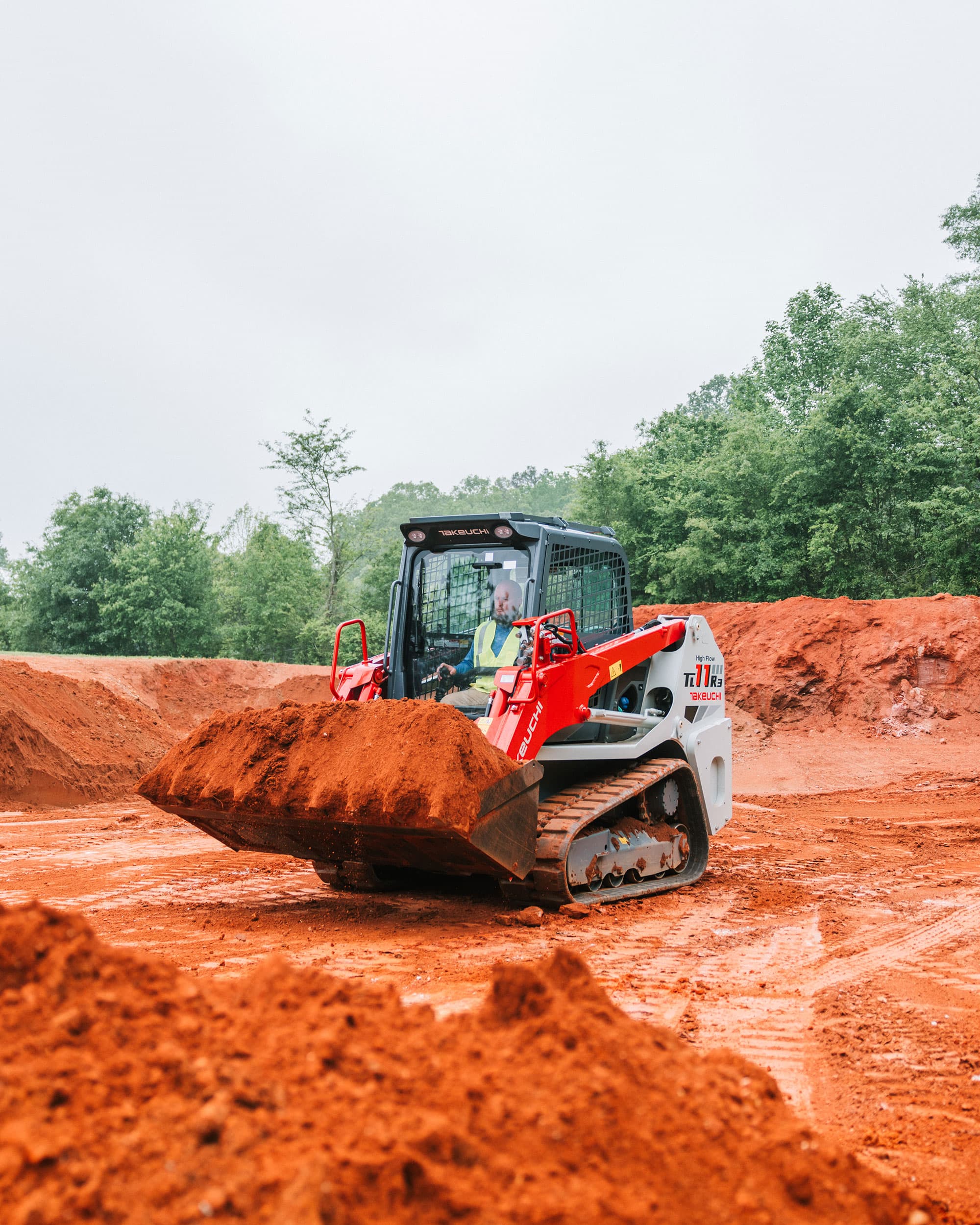 Track Loader Hauling Dirt on a Construction Site
